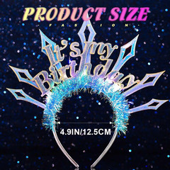 Light up Headband Happy Birthday Headbands LED Hair Accessories for Women