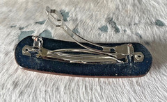 Western Womens Barrette 4.5 x 1.5 in Leather Studded Cowgirl Rodeo Horse Show T