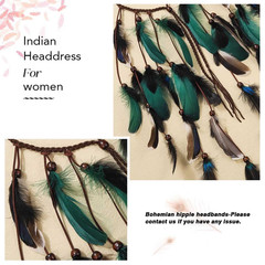 Boho Feather Headband Gypsy Headpiece Indian Headdress Hippie Hair Accessories f