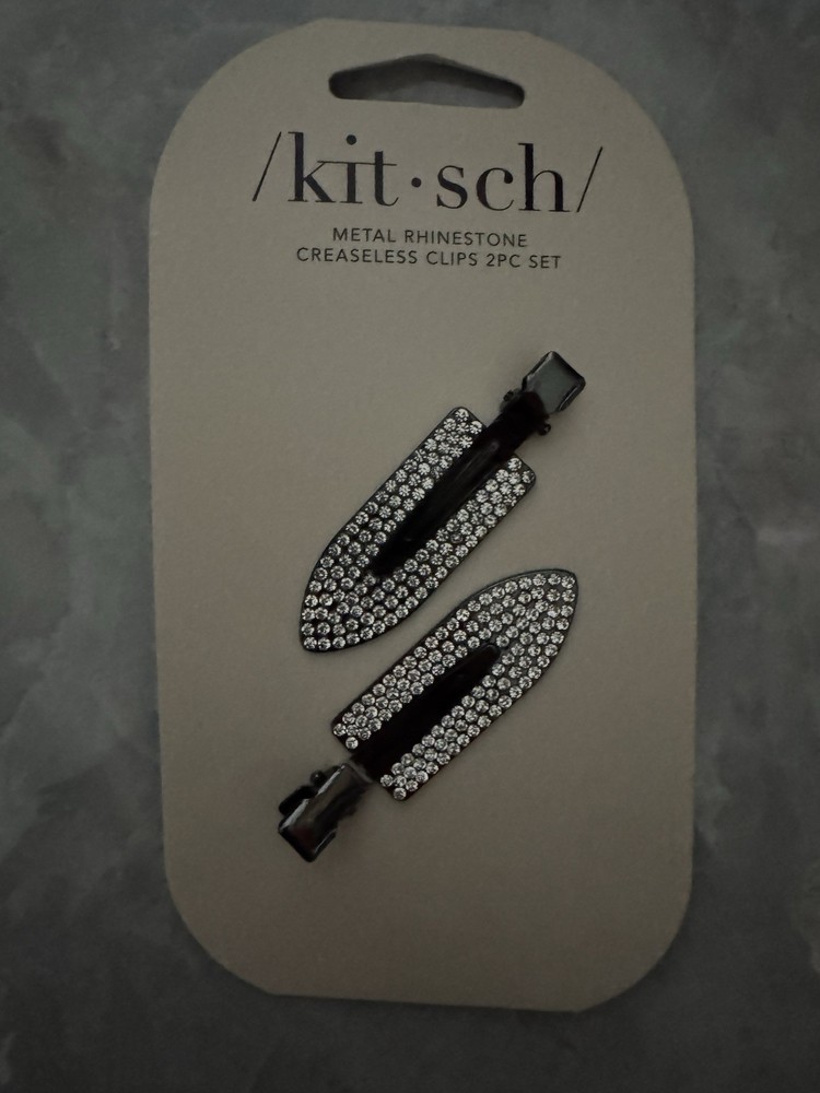 NWT Kitsch Metal Rhinestone Creaseless Clips – 2 Piece Set