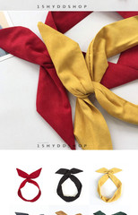 Solid Color Wire Headbands for Women with Rabbit Ears Bow Headband, Twist Wired