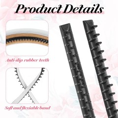 20Pcs Headband Teeth Strip, Anti-Slip Hair Bands Teeth Comb Self-adhesive Hea…