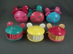 Pink sleepy Teddy Bear Face plastic barrette hair clip claw clamp kawaii cute