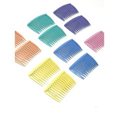 Vintage Lot Goody Hair Side Combs Pastels Peach Blue Pink Yellow Pull Clips (11)