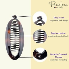 Parcelona French Large 5.5″ Celluloid Ponytail Holder Banana Hair Clip for Women