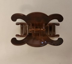CELINE Paris Triomphe Hair Claw Clip Brown Tortoise Designer Luxury 2″