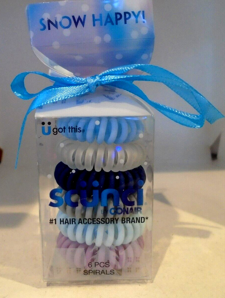 Scunci U Got This Hair Spirals, Assorted Colors, 6-Pieces Snow Happy!