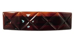Parcelona French Medium Rectangular Diamond Pattern Shell Hair Clip Barrette