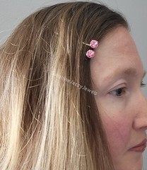 Handmade 2pc Hair/ Bobby Pins w/ Swarovski Crystal Light Turquoise Chaton Stones