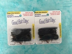 (2) Magic Grip Hairpins 2 1/2″ (20) pcs./ BLACK – Good Hair Days – MADE in USA