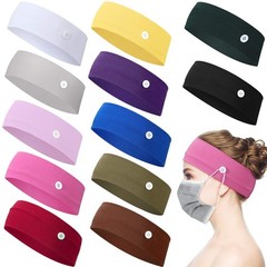 12 Pack Nurse Headbands with Buttons for Non Slip Wide Nursing Headbands for …