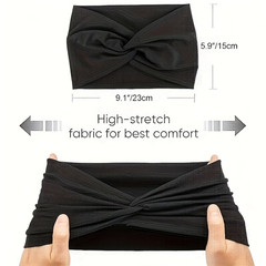 20 Pack Wide Boho Headbands for Women Elastic Knotted Yoga Sports Hairband Set