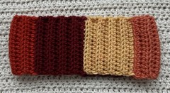 Crochet Headband Ear Warmer Cozy Fall Winter Yellow Orange Red Striped Handmade