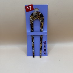 Claire’s Brown Tortoise Shell Hair Clip Pin U-shaped Pic