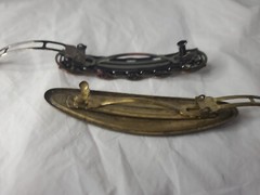 2 Vintage 80s/90s Spring Clasp French Style Hair Clips / Barrettes Bling Purple