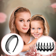 LAPOHI 8 PCS Non Slip Fashion Plastic Headbands with Teeth Skinny Hair Band Comb