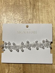 Flower Pearl Rhinestone Headband Floral Bridal Hair Accessories Silver Wedding