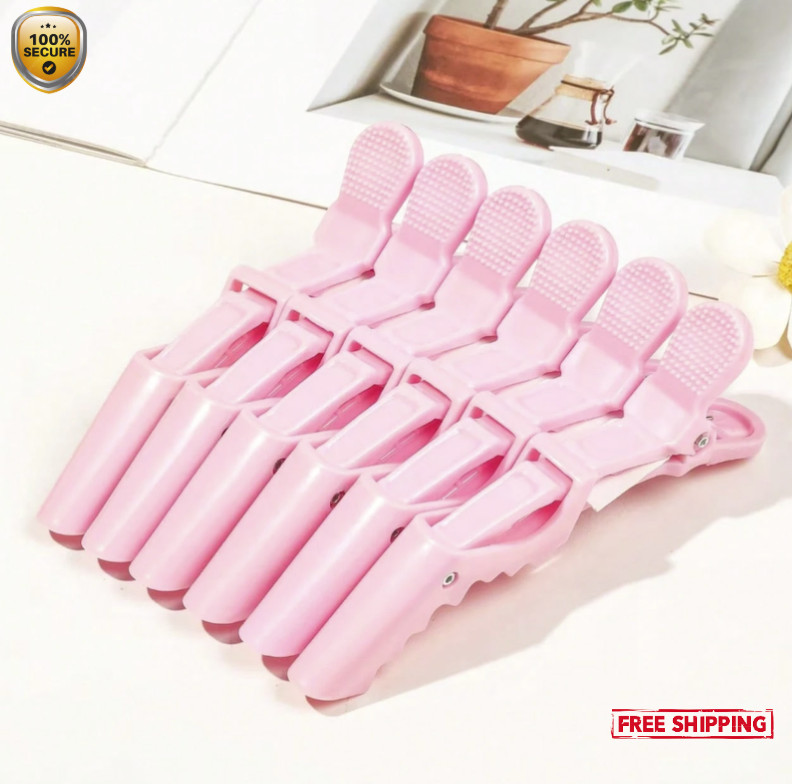 6pcs Hair Styling Clips – Professional Crocodile Sectioning Salon Tools – NEW