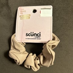 Lot Of Five Scrunchies Cotton Satin Flannel & Faux Leather Lot 001