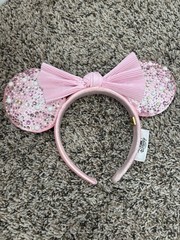 Disney BaubleBar Minnie Rhinestone Ear Headband Pink Bow