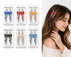 12 PCS Dragonfly Hair Clip Clamp Metal Alligator Claw Crystal Rhinestone Lot 3″