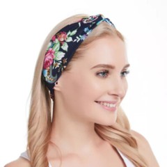 Flower & Paisley Boho Twist Knot Bow Wide Cotton Stretch Headband Turban(Choose)