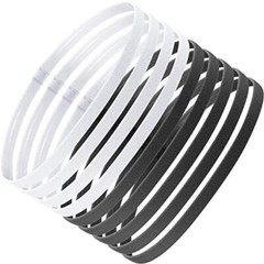 9 Pieces Thick Non-Slip Elastic Sport Headbands, Elastic Silicone Black, White
