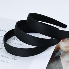 20 Pack Black Satin Cloth Fabric Covered Wide Plastic Headbands DIY Crafting …