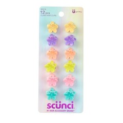scünci Kids Floral Shaped Mini Claw Clips – Pastels -12pcs