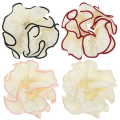 4 Pack Oversized Puffy Hair Scrunchies Jumbo Ruffle Satin Hair Ties Women