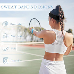 4 Pack Headbands for Men, Sweat Bands Headbands Men & Women, Cotton Terry Sweat