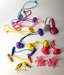 Y2K Knocker Ball Hair Ties 14 Pc Set 80s 90s Colorful Ponytail Holders