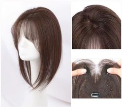 3.5×4.3″Free Part Lace Heat Resistant Straight Synthetic Hair Topper Clip in 16″