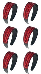Set of 6 2″ Wide Band HairBand Lite Wt Plastic Bling Headbands for Women24611-6