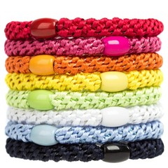 8PCS Elastic Hair Tie for Women Girls, Cotton Bands Soft Woven Ponytail Holde…