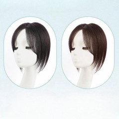 2.75″x4.3″Seamless edge 100% Human Hair Hairline Head Top Topper Clip in 10″