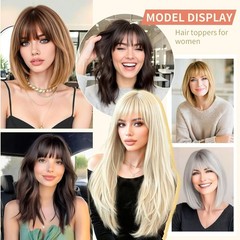 Clip in Bangs 360°Cover Top Hair Toppers for Women with Thinning Hairs