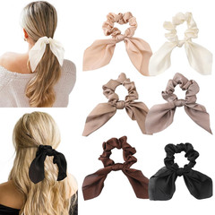 6 PCS Small Silk Scrunchies, Hair Ties with Knotted Bows, Satin Hair Ribbons Ela