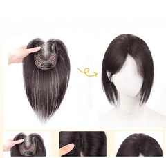 2.75″x3.5″Traceless Front 100% Human Hair Hairline Topper for Women Clip in 10″
