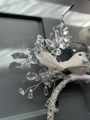Handmade Winter Crystal Bird Headband – Elegant Sparkly Hairpiece 1 Of A Kind