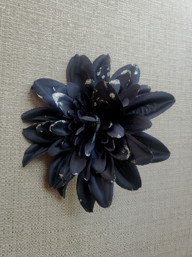 🌹Black Flower Hair Clip [U.S. SELLER] Chiffon Alligator Clip 2” and 2.8”🌹
