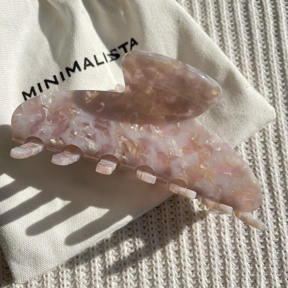 MINIMALISTA Acetate Hair Clip Claw 4” Pink Shell The Crown Clip in Heavenly New