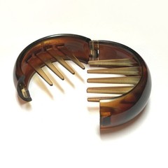 Delsol Doughnut Claw Ponytail Barrette Women Round Hair Clip Teeth Made France