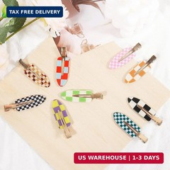 9PCS No Bend Hair Clips, Checkerboard No Crease Hair Clips Curl Pins, Acrylic Re