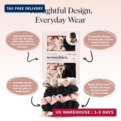 Kitsch Satin Scrunchies for Women – No Crease, Frizz Control | Softer Than Silk