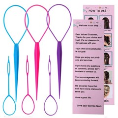 6pcs Topsy Tail and Hair Loop Styling Tool Set – Ponytail Makers, French Braid