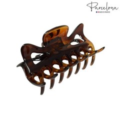 Parcelona French Classic 3″ Medium Celluloid Covered Spring Hair Claw Clip