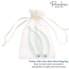 Parcelona French Effortless Mini Small Celluloid Banana Hair Clips(2 Pcs)