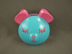 Turquoise sleepy Teddy Bear Face plastic barrette hair clip claw clamp kawaii