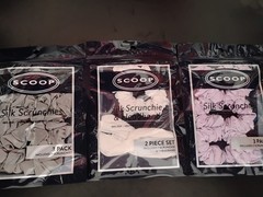 Scoop Silk Scrunchie Set 100% Silk, Three Set Lot